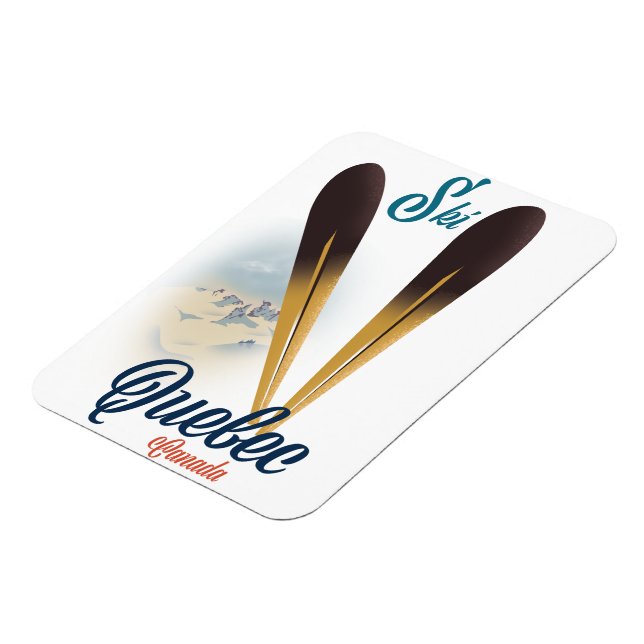 Quebec Canada ski poster Magnet (Left Side)