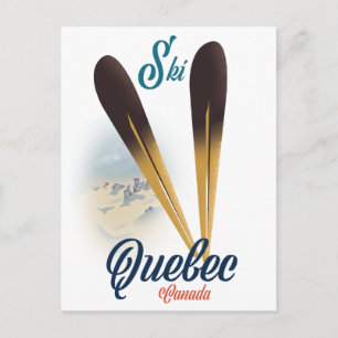 Quebec Canada ski poster Postcard