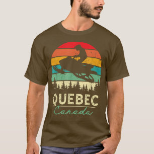 Quebec Canada Snowmobile Riding Cool Snowmobiling T-Shirt
