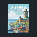 Quebec Canada Travel Art Vintage Fleece Blanket<br><div class="desc">Quebec retro vector travel design. Quebec,  nestled in eastern Canada,  offers a unique blend of European charm and North American spirit.</div>