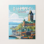 Quebec Canada Travel Art Vintage Jigsaw Puzzle<br><div class="desc">Quebec retro vector travel design. Quebec,  nestled in eastern Canada,  offers a unique blend of European charm and North American spirit.</div>