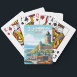 Quebec Canada Travel Art Vintage Playing Cards<br><div class="desc">Quebec retro vector travel design. Quebec,  nestled in eastern Canada,  offers a unique blend of European charm and North American spirit.</div>
