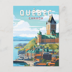 Quebec Canada Travel Art Vintage Postcard