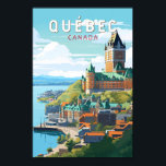 Quebec Canada Travel Art Vintage Poster<br><div class="desc">Quebec retro vector travel design. Quebec,  nestled in eastern Canada,  offers a unique blend of European charm and North American spirit.</div>