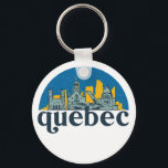 Quebec Canada Vintage City Skyline Cityscape Art Keychain<br><div class="desc">Vintage and retro city design with beautiful skyline, tourist attraction and cityscape art. Cool skyscraper and building silhouette illustration merchandise for tourist and traveller. Perfect as souvenir to bring back home when travelling around the world. Save the memory of your travel and vacation with family and friends. Background colour can...</div>