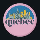 Quebec Canada Vintage City Skyline Cityscape Art Magnet<br><div class="desc">Vintage and retro city design with beautiful skyline, tourist attraction and cityscape art. Cool skyscraper and building silhouette illustration merchandise for tourist and traveller. Perfect as souvenir to bring back home when travelling all around the world. Save the memory of your travel and vacation with family and friends. Background colour...</div>