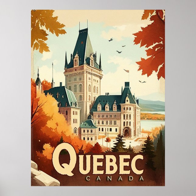 Quebec, Canada Vintage Travel Poster (Front)
