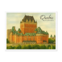 Quebec Canada Vintage Watercolor Travel