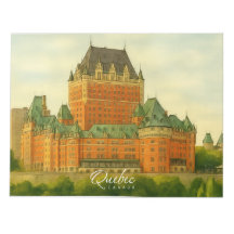 Quebec Canada Vintage Watercolor Travel