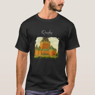 Quebec Canada Vintage Watercolor Travel T-Shirt