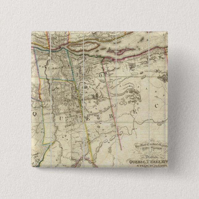 Quebec, Canafa 2 Inch Square Button (Front)
