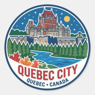 Quebec City Canada Classic Round Sticker