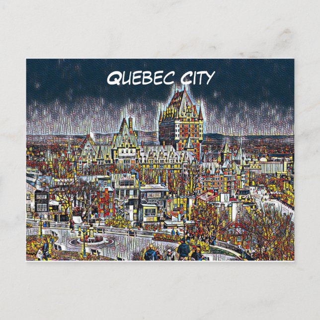  QUEBEC CITY CANADA COMIC POP ART POSTCARD (Front)