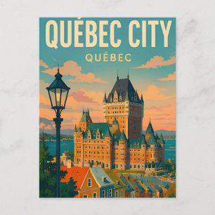 Quebec City Canada Old Town Chateau Travel Postcard