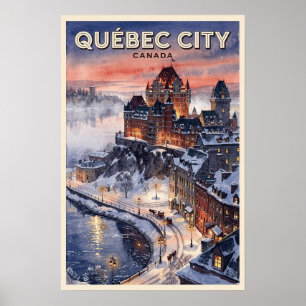 Québec City Canada Vintage Travel Poster