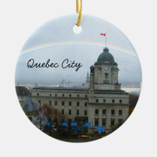 Quebec City Canda Waterfront Ceramic Ornament