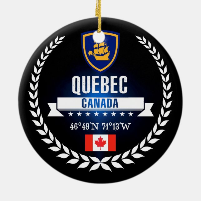 Quebec City Ceramic Ornament (Back)