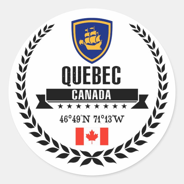Quebec City Classic Round Sticker (Front)