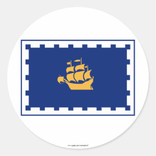 Quebec City Flag Classic Round Sticker