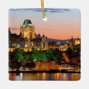 Quebec City night Ceramic Ornament