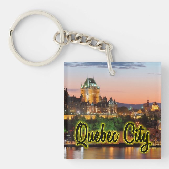 Quebec City night Keychain (Front)