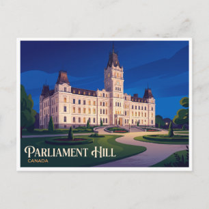 Quebec City Parliament Hill at Night Canada Postcard