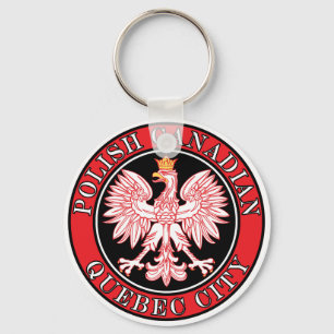 Quebec City Polish Canadian Eagle Keychain