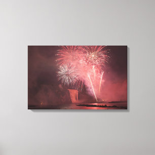 Quebec City, Quebec, Canada. Fireworks at Parc 2 Canvas Print