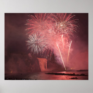 Quebec City, Quebec, Canada. Fireworks at Parc 2 Poster