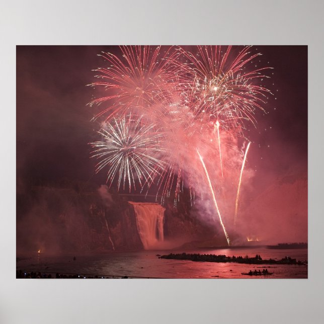 Quebec City, Quebec, Canada. Fireworks at Parc 2 Poster (Front)