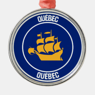 Quebec City  Round Emblem Metal Ornament