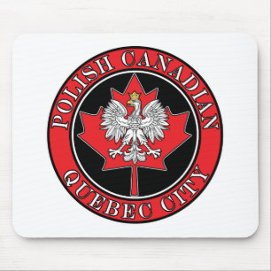 Quebec City Round Polish Canadian Leaf Mouse Pad