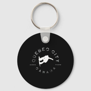 Quebec City Stoneham Mt Tremblant Vintage Snowboar Keychain