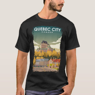 Quebec City Vintage Minimal Retro Travel Poster  T-Shirt