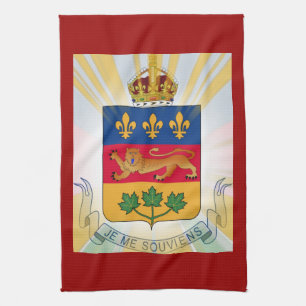 Quebec Coat of Arms Kitchen Towel