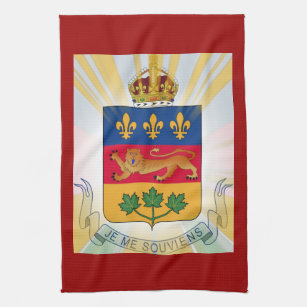 Quebec Coat of Arms Kitchen Towel
