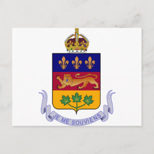 quebec coat of arms postcard