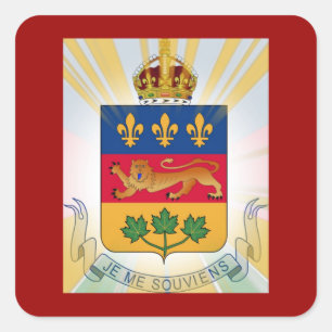 Quebec Coat of Arms Square Sticker