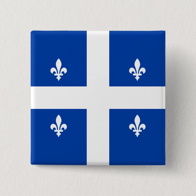 Quebec Flag 2 Inch Square Button (Front)