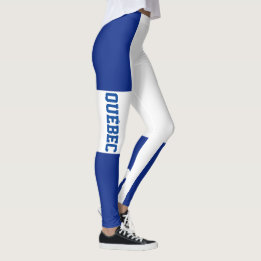 Quebec Flag And Text - Drapeau Québec Et Texte Leggings