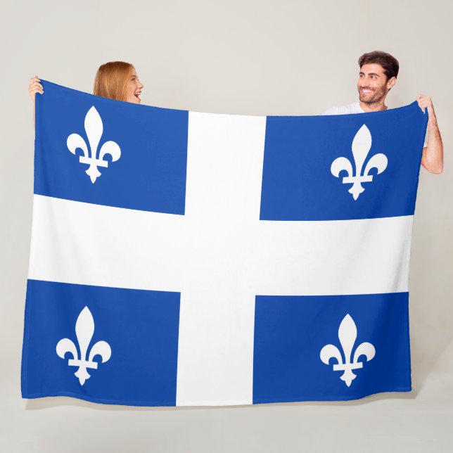 Quebec Flag Fleece Blanket (In Situ)