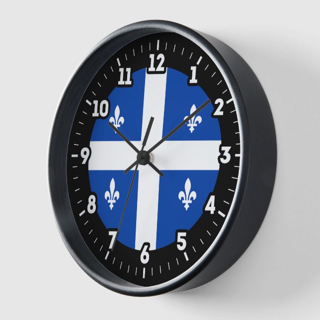 Quebec Flag Graphic Dial Clock (Angle)