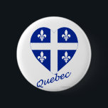 Quebec Flag Heart with Name 2 Inch Round Button<br><div class="desc">Your favourite province's flag rendered as a heart! We know where your devotions lie! Try this design on other items, or use the customize it button to add the text of your choice! When selecting this item on clothing, please be aware that any white parts may not appear as white...</div>