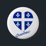 Quebec Flag Heart with Name 2 Inch Round Button<br><div class="desc">Your favourite province's flag rendered as a heart! We know where your devotions lie! Try this design on other items, or use the customize it button to add the text of your choice! When selecting this item on clothing, please be aware that any white parts may not appear as white...</div>