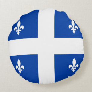 Quebec Flag Round Pillow