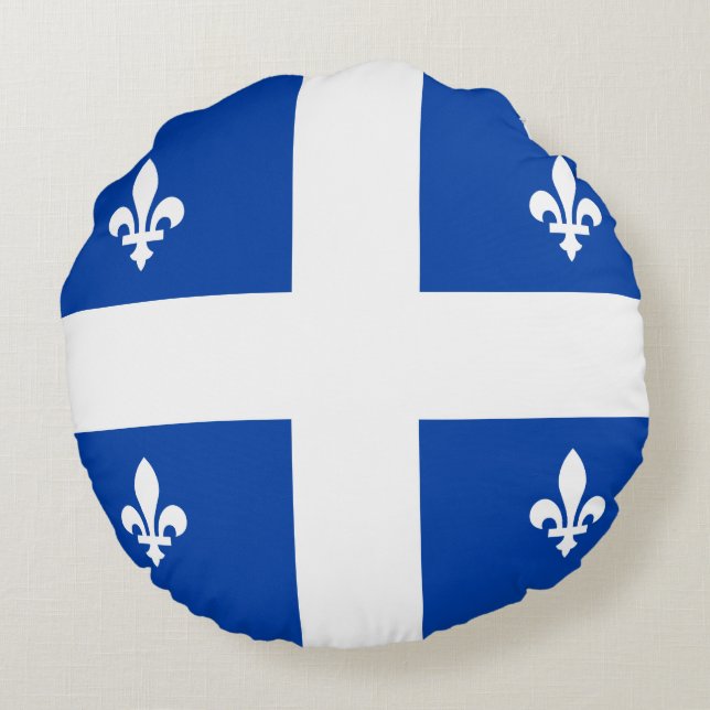 Quebec Flag Round Pillow (Back)