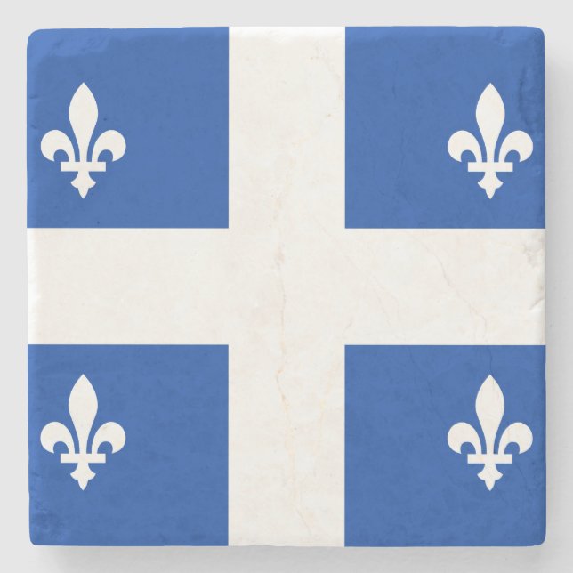 Quebec Flag Stone Coaster (Front)