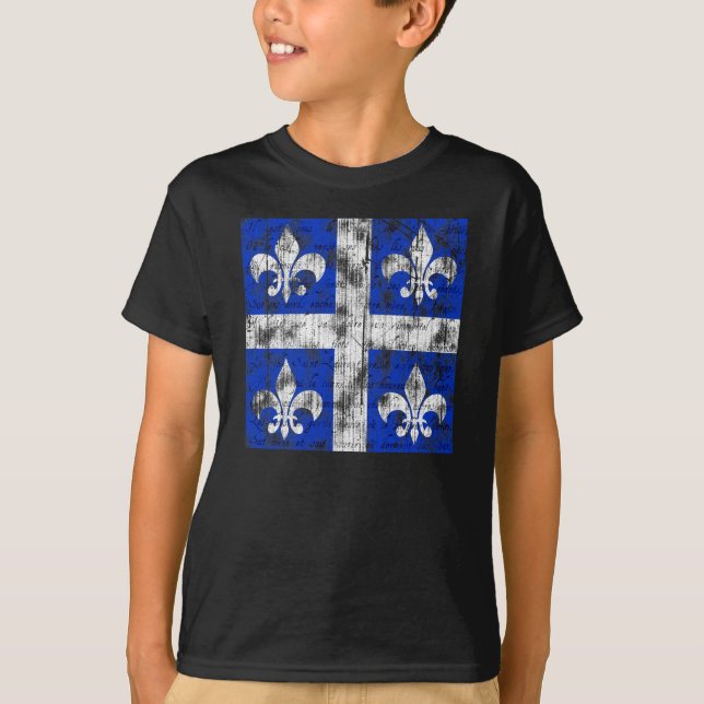Quebec Fleur-de-lis Kids' Dark Shirt (Front)