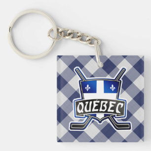 Quebec Hockey Flag Logo Keychain