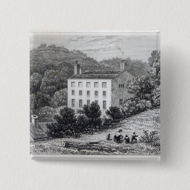 Quebec House 2 Inch Square Button (Front)